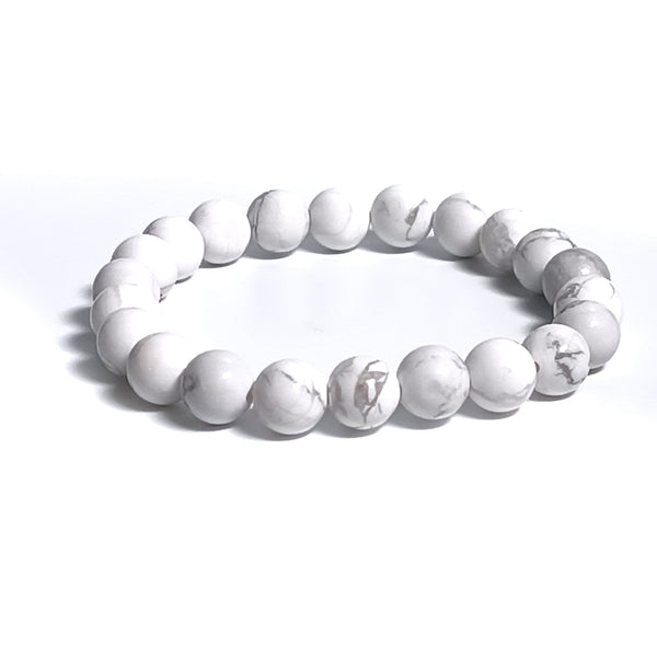 Natural Howlite Stone Beads Bracelet