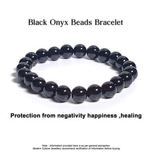 Natural Black Onyx & White Howlite Beads Bracelet 2pc Combo Set