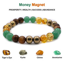 Natural Pyrite Crystal & Money Magnet Bracelet 2pc Combo Set